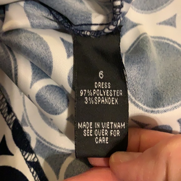 AGB Dress size 6 blue and cream - Picture 11 of 12